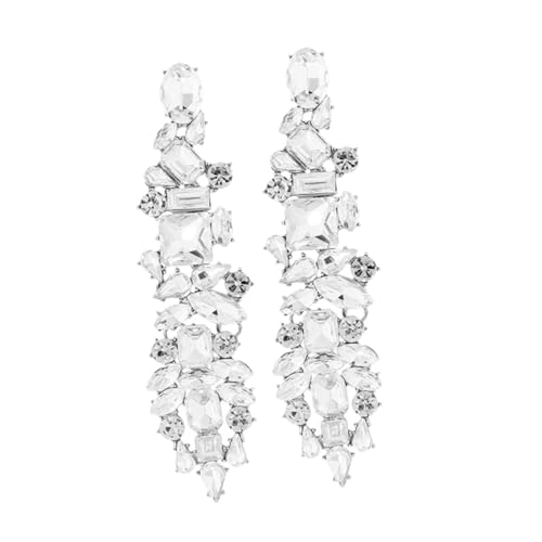 Healeved 1 Paar Retro geometrische Ohrringe Strass-Quasten baumeln klobig kronleuchter pendelleuchte Modeohrringe für Frauen Statement-Ohrringe für Frauen Zinklegierung Weiß Healeved 1 Paar Retro geometrische Ohrringe Strass-Quasten baumeln klobig kronleuchter pendelleuchte Modeohrringe für Frauen Statement-Ohrringe für Frauen Zinklegierung Weiß von Healeved