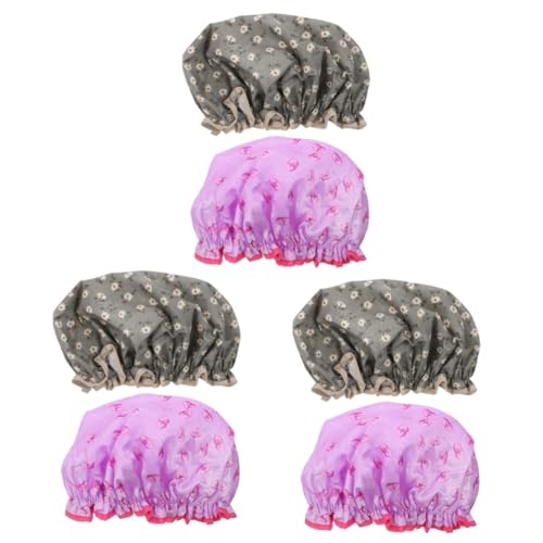 Healeved 6 Stk Duschhaube Satin-turban Nachthut Kopftücher Für Damen Kopftuch Aus Seide Lotus Teelichthalter Dappenschalen Für Acryl Duschhut Dusche Shampoo-kappe Futter Peva Haar Fräulein von Healeved