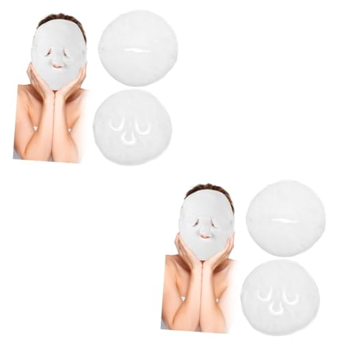 Healvian 4 Stück Heiße Gesichtskompresse mundschutz maske Gesichtstücher Handtücher Warme Kompresse-Gesichtshandtuchmaske Gesichtstuch Pflege Gesichtsmaske Gürtel mit Knöpfen von Healvian