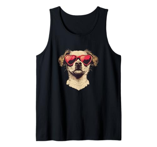 Coole Hund mit Herz Sonnenbrille für Jungen und Mädchen Tank Top Coole Hund mit Herz Sonnenbrille für Jungen und Mädchen Tank Top von Heart Shaped Sunglasses Dog