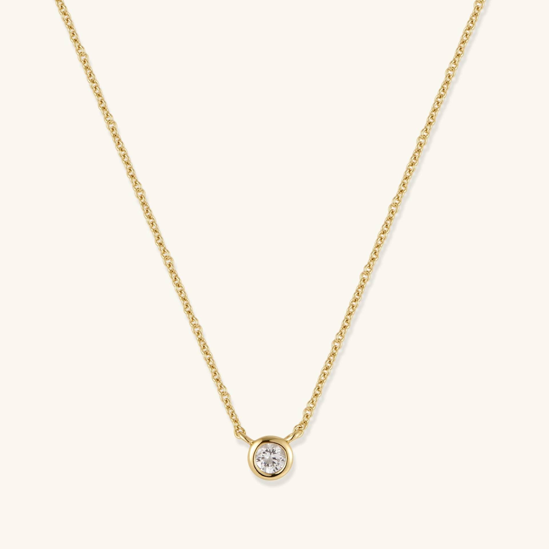 Gold Filled Diamant Halsketten Für Frauen Solitär Anhänger Zierliche Halskette Lünette Geschenk Mutter Sie von HeartMadeofGold