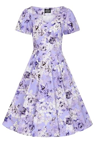 Hearts & Roses London Kleid Bonnie Floral Swing Dress Retro Vintage Blumen Muster, Größe:XXL von Hearts & Roses London