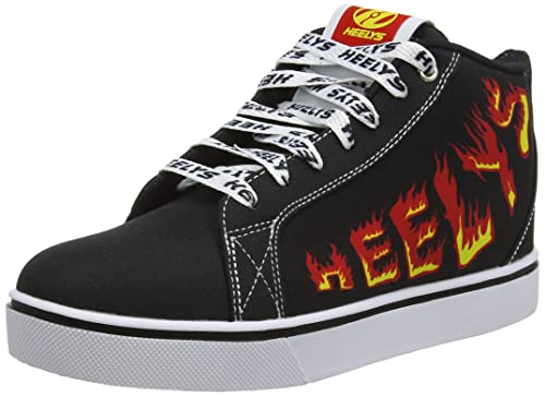 Heelys HLY-B1W-6207 Schuhe mit Rollen, Black White Red Yellow Flame, 34 EU von Heelys