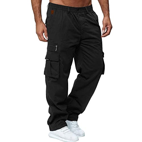 Hehiy Herren Cargo Sporthose Trainingshose Biker Hose Trekkinghose Herren Cargo Herren Hose 4XL Cargohose Bootcut Herren Cargo Jogginghose Herren ReißVerschluss von Hehiy