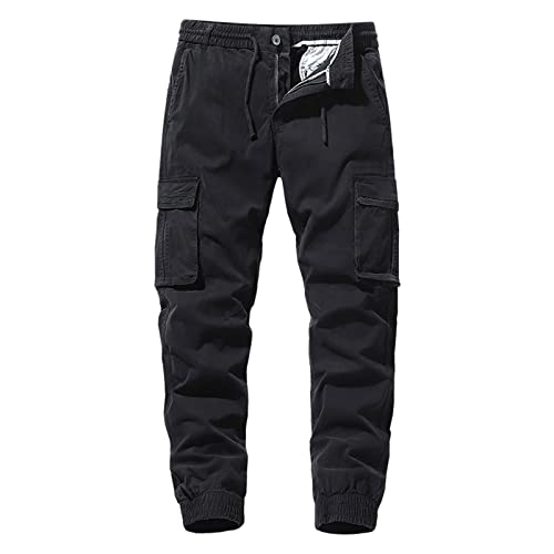 Hehiy Herren Cargo Sweatpants Sporthose Jogginghose Jogger Trainingshose Herren Stretchhose Mascot Arbeitshose Herren Latzhose Cargohosen FüR Herren GroßE GrößEn Hosen MäNner Jeans Schwarz von Hehiy