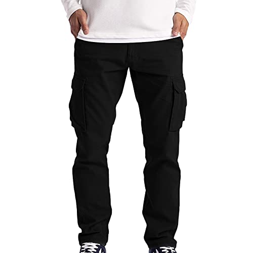 Hehiy Herren Cargohose Baumwolle Baggy Chino Hosen Freizeit Outdoorhose Arbeitshose Trouser Pants Baggy Pants Baggy Hose Herren Schwarz Herren Hose Schwarz Anzug Herren Hose Lang Mit Seitentaschen von Hehiy