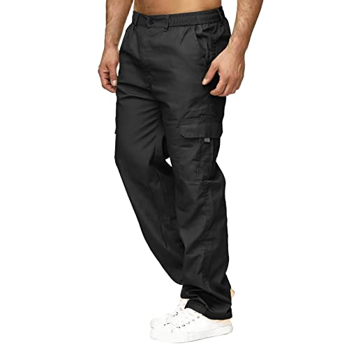 Hehiy Herren Hosen Cargo Jeans Sporthose Casual Freizeithose Elastische Hose Jogger Pants Herren Latzhose Herren Arbeitshose Weiß Cargohosen FüR Herren Mit Gummizug Hosen Herren XXXL von Hehiy