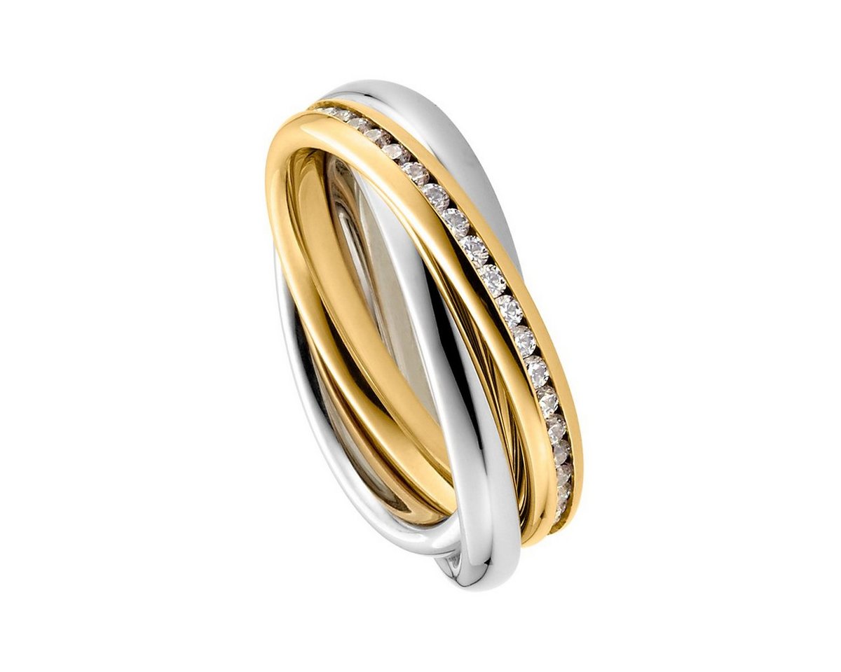 Heideman Fingerring Trini goldfarben (Ring, 1-tlg., inkl. Geschenkverpackung), Rollring 3er ring gold Wickelring damen von Heideman