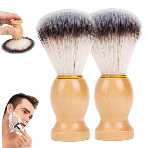 2pcs Rasierbürsten für Männer mit hölzernem Griff palmengröße Rasierbürste mit Nylonborsten schnelles Schaum und Nicht-Kratzer für Gesichtsrasur 2pcs Rasierbürsten für Männer mit hölzernem Griff palmengröße Rasierbürste mit Nylonborsten schnelles Schaum und Nicht-Kratzer für Gesichtsrasur von Heidouse