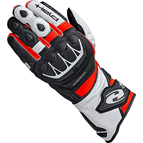 Held Motorradhandschuhe lang Motorrad Handschuh Evo-Thrux II Sport Handschuh schwarz/rot 7, Herren, Sportler, Ganzjährig, Leder von Held