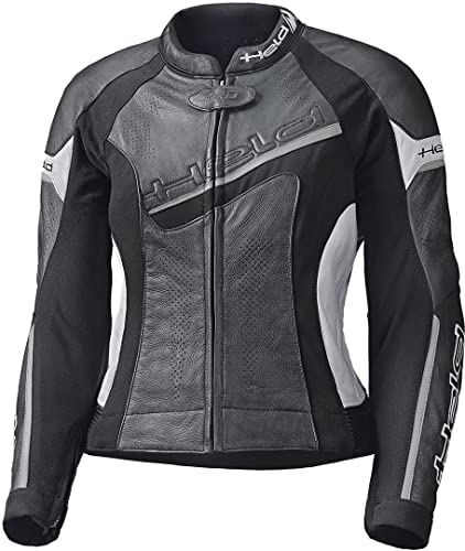 Held Motorradjacke mit Protektoren Motorrad Jacke Debbie II Damen Lederjacke schwarz/weiß 44, Sportler, Ganzjährig von Held