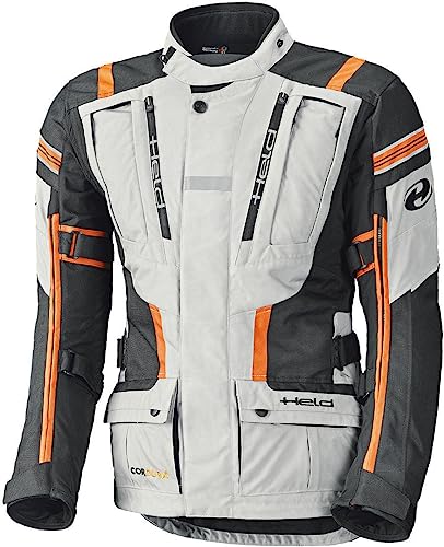 Held Motorradjacke mit Protektoren Motorrad Jacke Hakuna II Adventurejacke grau/orange XL, Herren, Enduro/Reiseenduro, Ganzjährig, Textil von Held