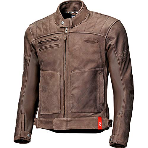 Held Motorradjacke mit Protektoren Motorrad Jacke Hot Rock Lederjacke braun 50, Herren, Chopper/Cruiser, Ganzjährig von Held