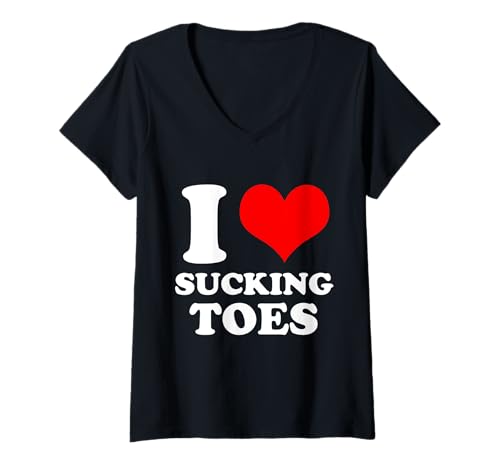 Damen Ich liebe es, Zehen zu lutschen Ich Herzlutsche Zehen Lustiger Fußliebhaber T-Shirt mit V-Ausschnitt Damen Ich liebe es, Zehen zu lutschen Ich Herzlutsche Zehen Lustiger Fußliebhaber T-Shirt mit V-Ausschnitt von Hell Yeah I Suck Toes by LazyPanda