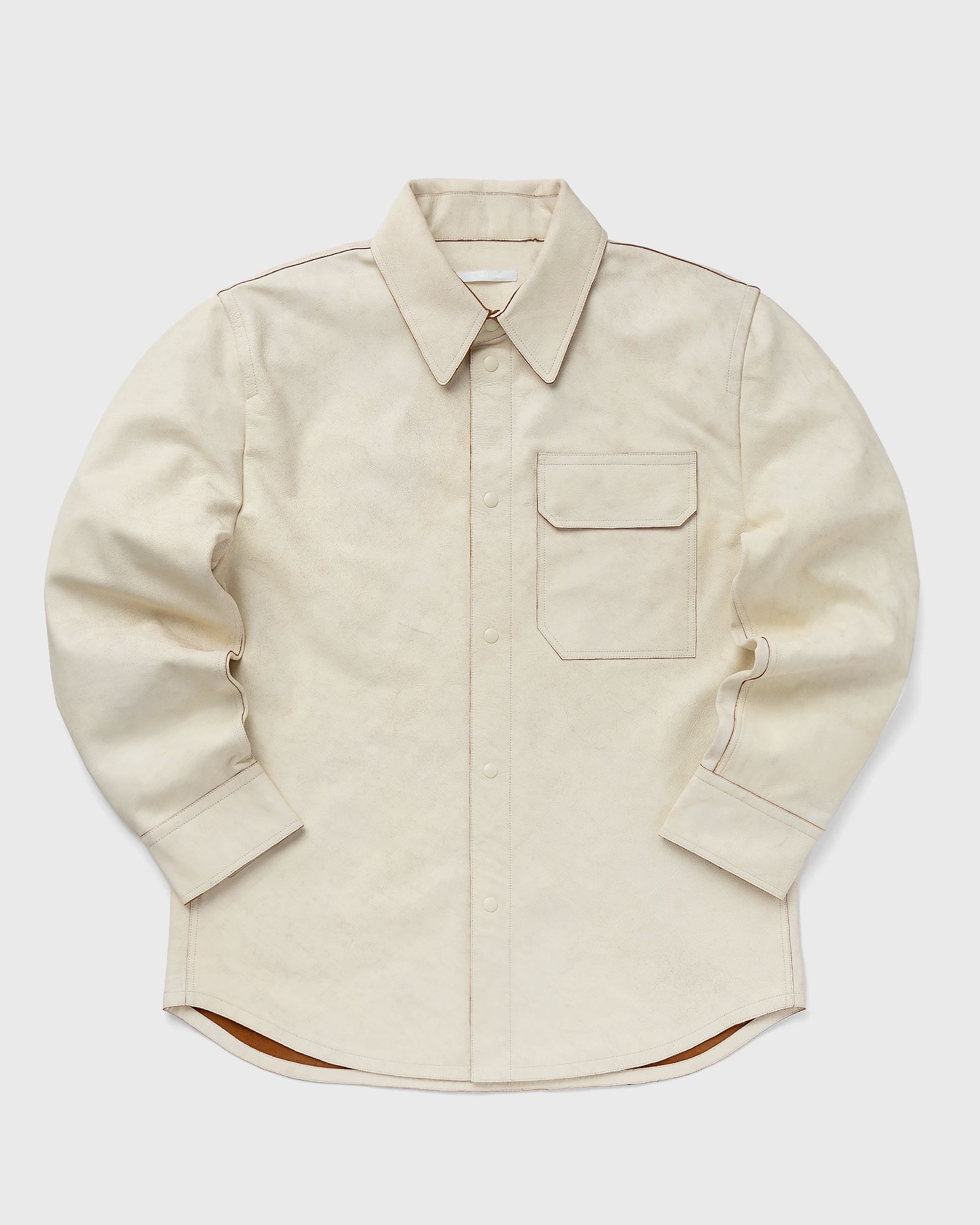 Helmut Lang LEATHER SHIRT.CRCKD men Overshirts white in Größe:M von Helmut Lang