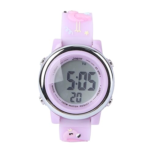 Hemobllo Elektronische Uhr Leuchtende Digitaluhr Outdoor-led-Timer Kindersportuhr wasserdichte Kinderuhr Kinder Digitale Sport wasserdichte Uhr Karikatur Mädchen PVC Anschauen Violett von Hemobllo