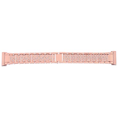 Hemobllo Quick Release Uhr Band Legierung Uhr Strap Kristall Armbanduhr Strap Ersatz Teile Kompatibel für 3 Rose Gold Uhrenarmbänder von Hemobllo