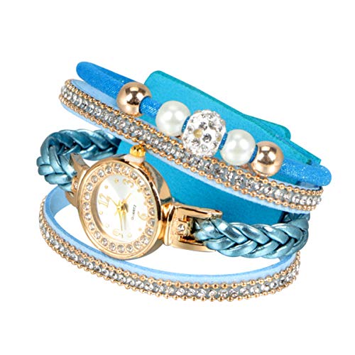 Hemobllo Mama Strass Uhr Kreative Handgelenkdekoration Armbanduhr Damenuhren Modeuhren Für Damen Uhrenarmband Für Damen Strass Wrap Frau Schmücken Rostfreier Stahl von Hemobllo