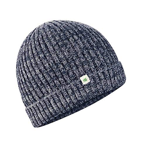 HempAge Hanf Strickmütze (One size, Navy-Grey) von HempAge