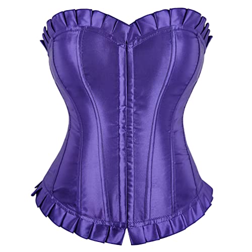 Hengzhifeng Corsage Damen Vollbrust Korsage Burlesque Korsett Top (EU 30-32,Lila) von Hengzhifeng