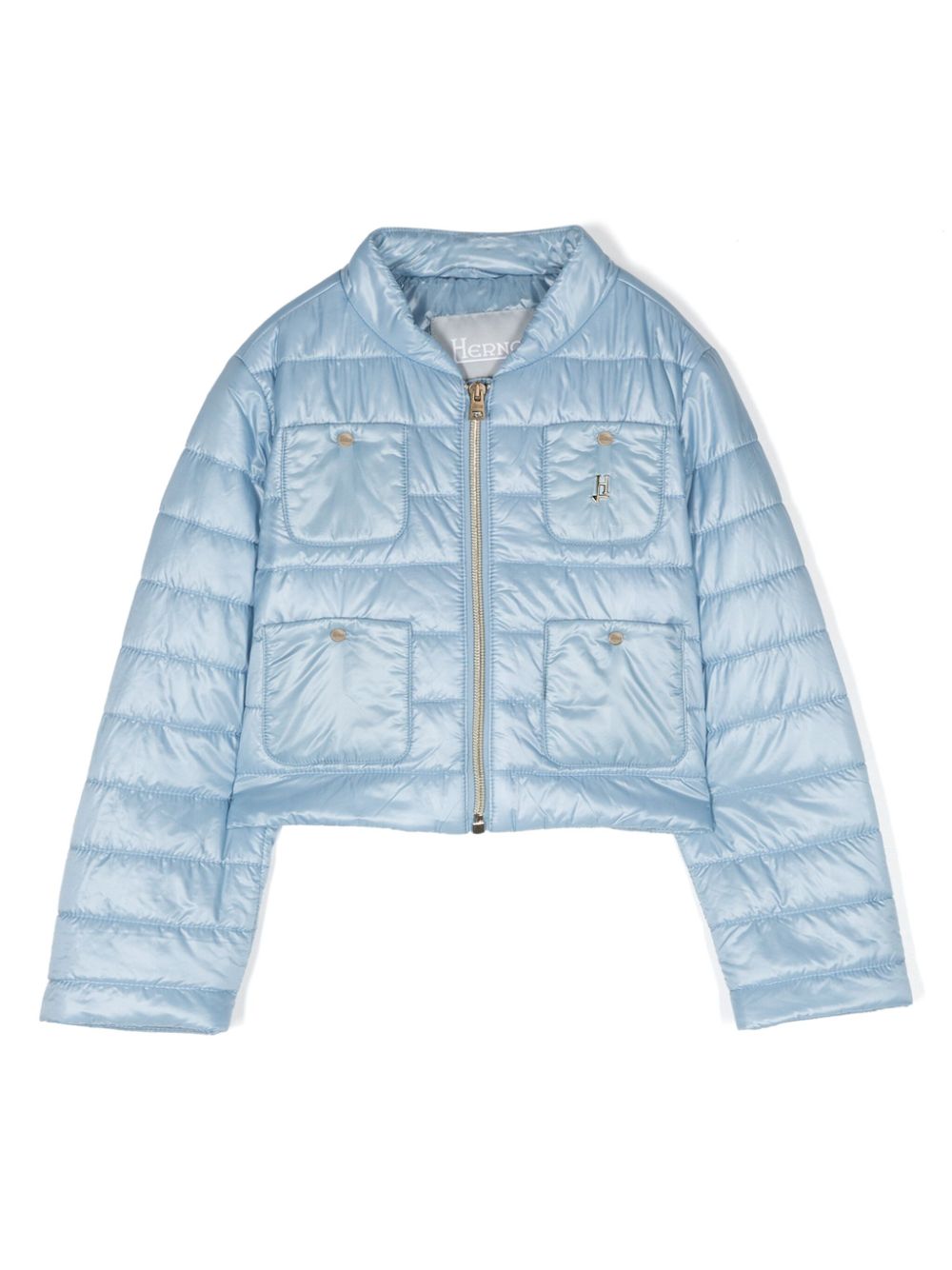 Herno Kids Gefütterte Jacke mit Logo - Blau von Herno Kids