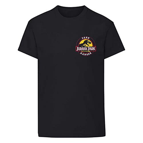 Jurassic Park Schwarzes T-Shirt aus 100% Baumwolle Offizielles T-Shirt Man Park Ranger Logo Film (L) von Heroes Inc.