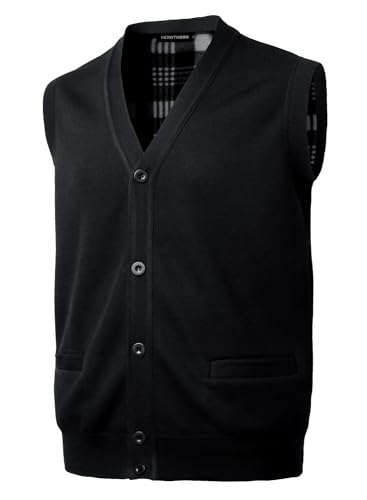 Herothorn Herren Strickweste Fleece-Fütterung Knopfleiste Westen Ärmellose Strickjacke Trachtenweste mit Stehkragen Winterweste Dicker Gilet Herothorn Herren Strickweste Fleece-Fütterung Knopfleiste Westen Ärmellose Strickjacke Trachtenweste mit Stehkragen Winterweste Dicker Gilet von Herothorn