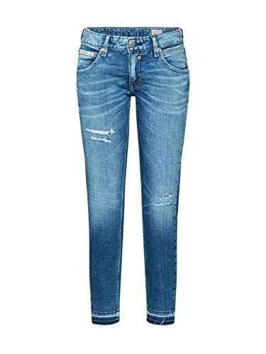 Herrlicher Damen Cropped Cashmere Touch Slim Jeans, Blau (Mariana Blue Destroy 834), 34 (Herstellergröße: 25) von Herrlicher