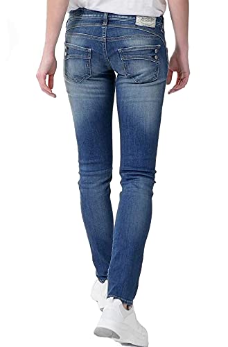 Herrlicher Damen Piper Slim Organic Denim Jeans, Blue sea L32, W24/L32 von Herrlicher