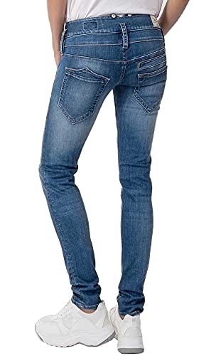 Herrlicher Damen Pitch Slim Organic Denim Jeans, Blue sea L30, W32/L30 von Herrlicher