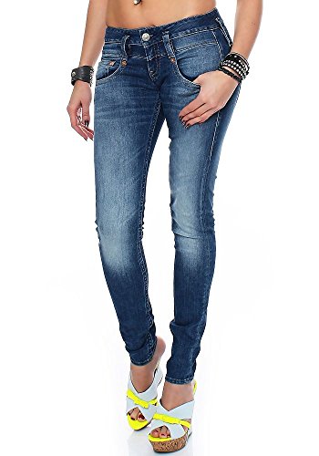 Herrlicher Damen Pitch Slim Denim Powerstretch Jeans, Blau (Bliss 634), W24/L32 von Herrlicher