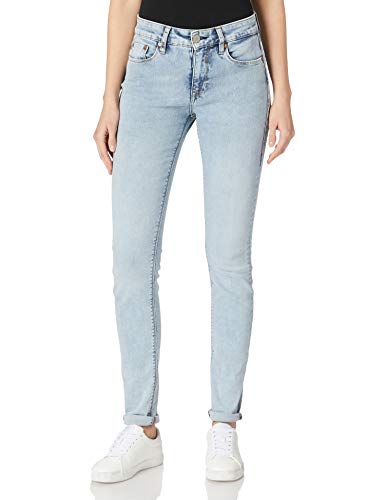 Herrlicher Damen Super G Slim Reused Denim Jeans, Blue Ashes 633, W28/L30 von Herrlicher