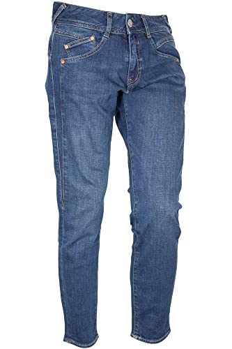 Herrlicher Gina Slim Cropped 7/8 Jeans Stretchjeans Low Waist Denim Damen, Farbe:dunkelblau, Hosengrößen:W26, Hosenlänge:L27 von Herrlicher
