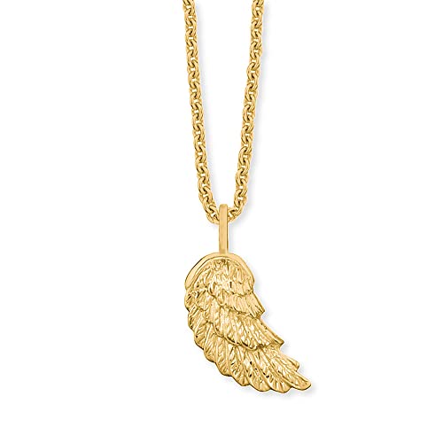 Herzengel Mädchen Kinder Halskette aus vergoldetem Sterling Silber und einem Flügel Anhänger in Gold - Karabinerverschluss - längenverstellbar - nickelfrei von Herzengel
