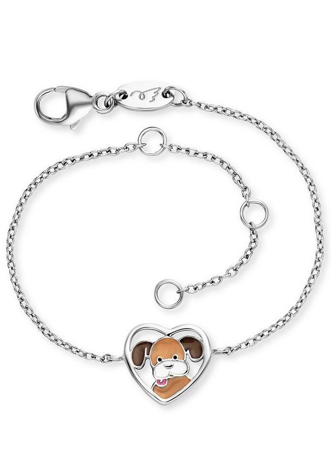 Herzengel Armband Herz mit Hund, HEB-DOG-HEART, mit Emaille von Herzengel