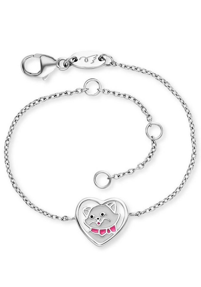 Herzengel Armband Herz mit Katze, HEB-CAT-HEART, mit Emaille von Herzengel