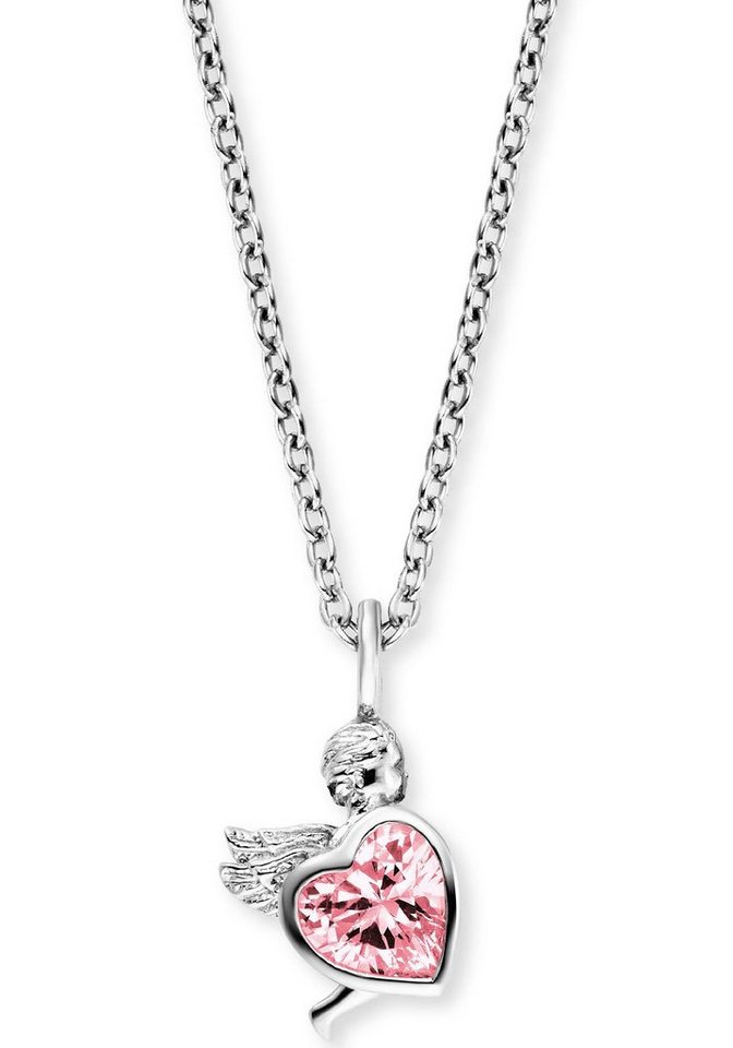 Herzengel Kette mit Anhänger Schmuck Geschenk, Little Heart, Schutzengel Herz, HEN-ANGEL-HEART-ZIM, mit Zirkonia (synth) von Herzengel