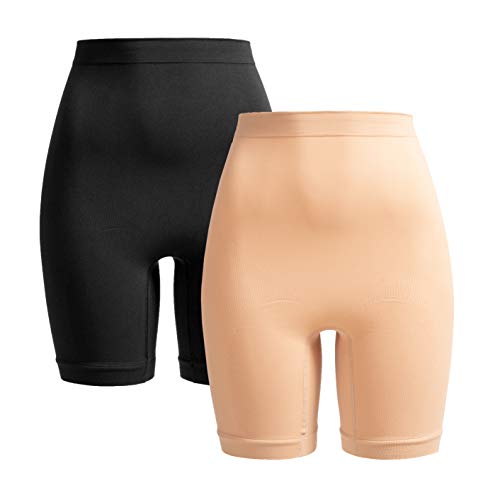 Herzmutter Shaping-Unterwäsche - Shapewear Shorts - Bauchweg-Bauchschmeichler - nach Geburt-Rückbildung - 1er & 2er-Set - 5620 (L-XL, Schwarz/Beige) von Herzmutter