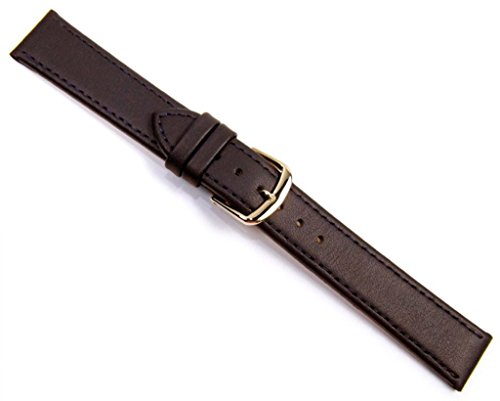 Herzog Elegance Uhrenarmband Kalbsleder Dunkelbraun Matt 20971G, Stegbreite:18mm von Herzog