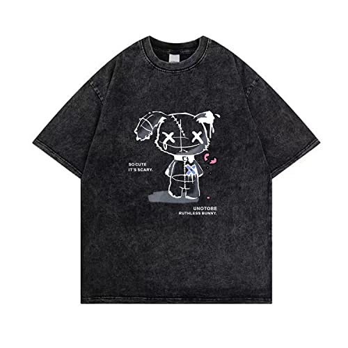 Frauen-Schmutz-T-Shirt Gothic Bear Tops drucken Harajuku koreanische Kleidung von Hewlshawn