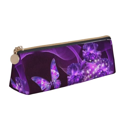 Hgbbdyyjj Violetter Schmetterling personalisierbarer bedruckter multifunktionaler großer Kapazität dreieckige Leder-Schreibwaren-Aufbewahrungstasche, weiß, Einheitsgröße, Taschen-Organizer Hgbbdyyjj Violetter Schmetterling personalisierbarer bedruckter multifunktionaler großer Kapazität dreieckige Leder-Schreibwaren-Aufbewahrungstasche, weiß, Einheitsgröße, Taschen-Organizer von Hgbbdyyjj