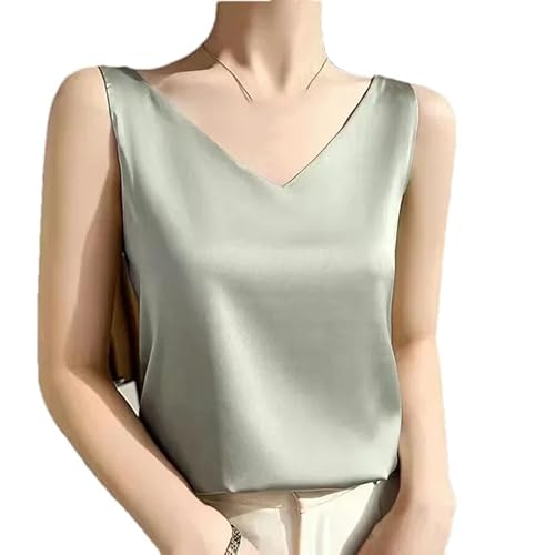 Hgvcfcv Träger-Crop-Top Frauen Neckholder V-Ausschnitt Cami Ärmellos Satin Seide Tube Tank Tops Damen Sommer Camisole Weiß Schwarz, Light En8, S Hgvcfcv Träger-Crop-Top Frauen Neckholder V-Ausschnitt Cami Ärmellos Satin Seide Tube Tank Tops Damen Sommer Camisole Weiß Schwarz, Light En8, S von Hgvcfcv