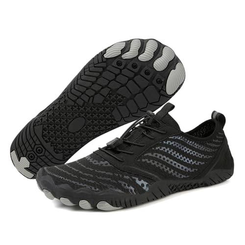 HiGropcore Damen Barfußschuhe Herren Fitnessschuhe rutschfest Sohle Traillaufschuhe Schnell Trocknend Strandschuhe Atmungsaktiv Wasserschuhe Badeschuhe Sommer Sockenschuhe von HiGropcore