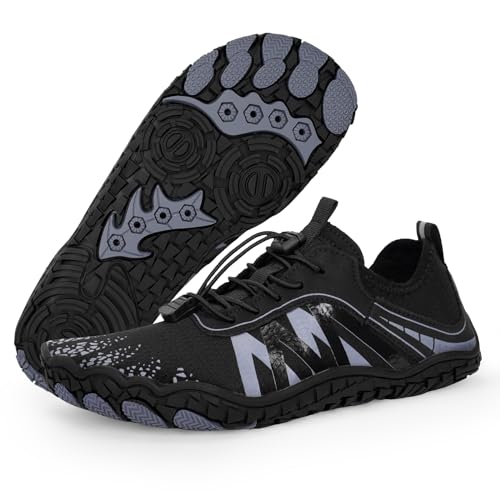 HiGropcore Damen Barfußschuhe Herren Fitnessschuhe rutschfest Sohle Traillaufschuhe Schnell Trocknend Strandschuhe Atmungsaktiv Wasserschuhe Badeschuhe Sommer Sockenschuhe von HiGropcore