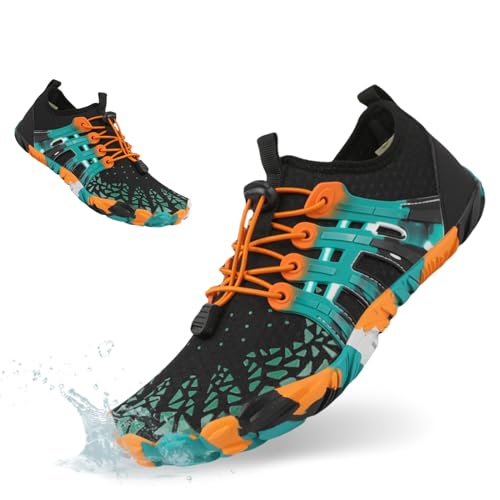 HiGropcore Unisex Barfußschuhe Damen Herren Barfussschuhe rutschfeste Outdoor Traillaufschuhe Schnell Trocknend Wasserschuhe,Atmungsaktiv Breiter Zehenbox Fitnessschuhe Weich Leicht Badeschuhe von HiGropcore