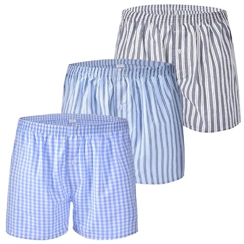 Hialegion Boxershorts Herren Baumwolle Weit American Boxershorts Herren Komfortabel Boxer Atmungsaktiv Unterhosen Schlafhose Kurz 3 Pack XL von Hialegion