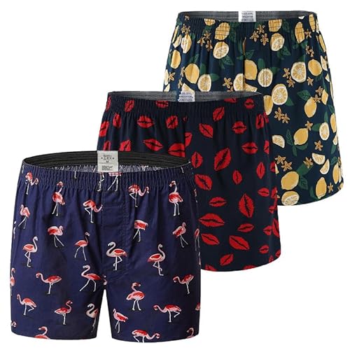 Hialegion Retroshorts für Herren Boxershorts American Boxers 100% Baumwolle Komfortabel Schlafhose Herren Kurz 3 Pack L von Hialegion