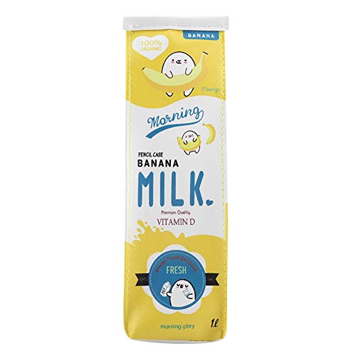 Hidyliu Cartoon Federmäppchen Milch Schreibwaren Tasche Wasserdicht PU Federmäppchen Aufbewahrungstasche mit Großer Kapazität (Gelb) von Hidyliu