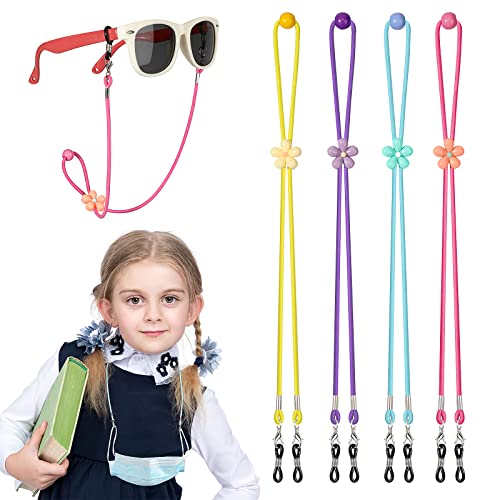 Hifot Kinder Brillenband verstellbar 4 Stück, Mädchen Maskenkette & Sonnenbrille Strap, Sonnenbrille Brillenschnur Brillenkette Brillenkordel Sport von Hifot