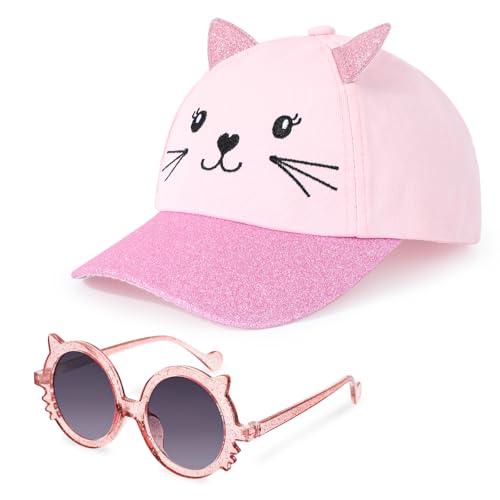 Hifot Mädchen Basecap Kinder Sonnenbrillen Set, Verstellbarer Glitzer Sonnenhut Kinder Sommermütze UV Schutz Schildkappe Hifot Mädchen Basecap Kinder Sonnenbrillen Set, Verstellbarer Glitzer Sonnenhut Kinder Sommermütze UV Schutz Schildkappe von Hifot